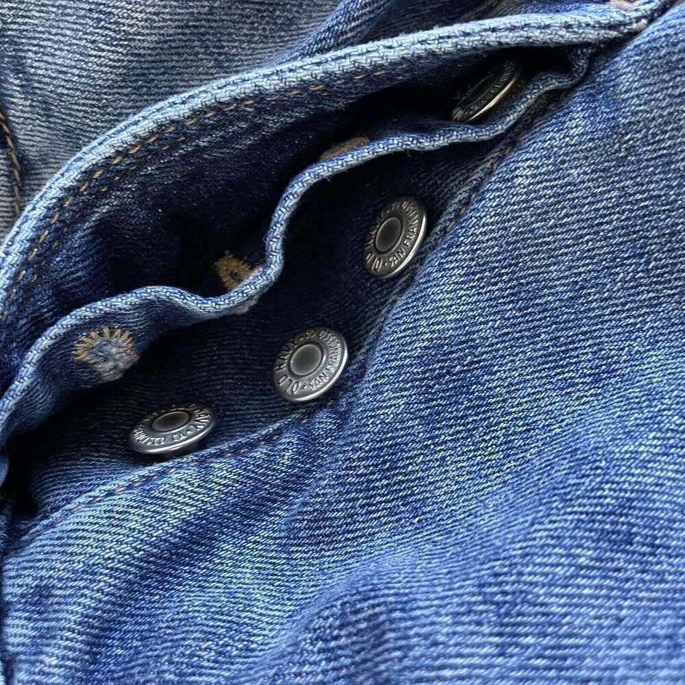 OLD NAVY Jeans Womens 0 OG Straight High Rise Button Fly Medium Wash Distressed - Picture 8 of 10